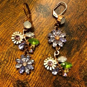 Beautiful floral Betsey Johnson dangle earrings